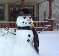 snowman outide with scarf